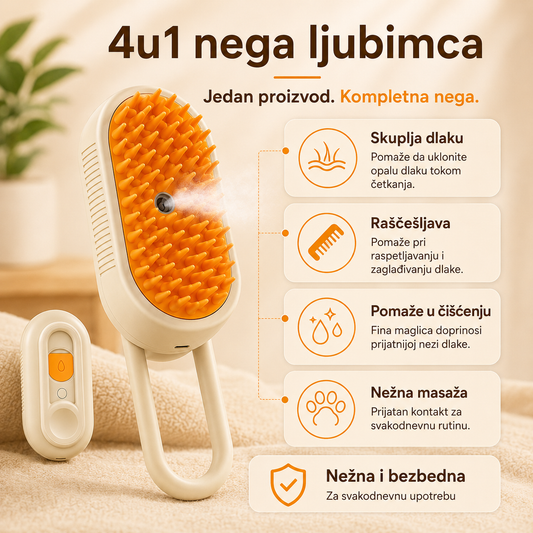 Elvora 4u1 Četka za Ljubimce sa Parom