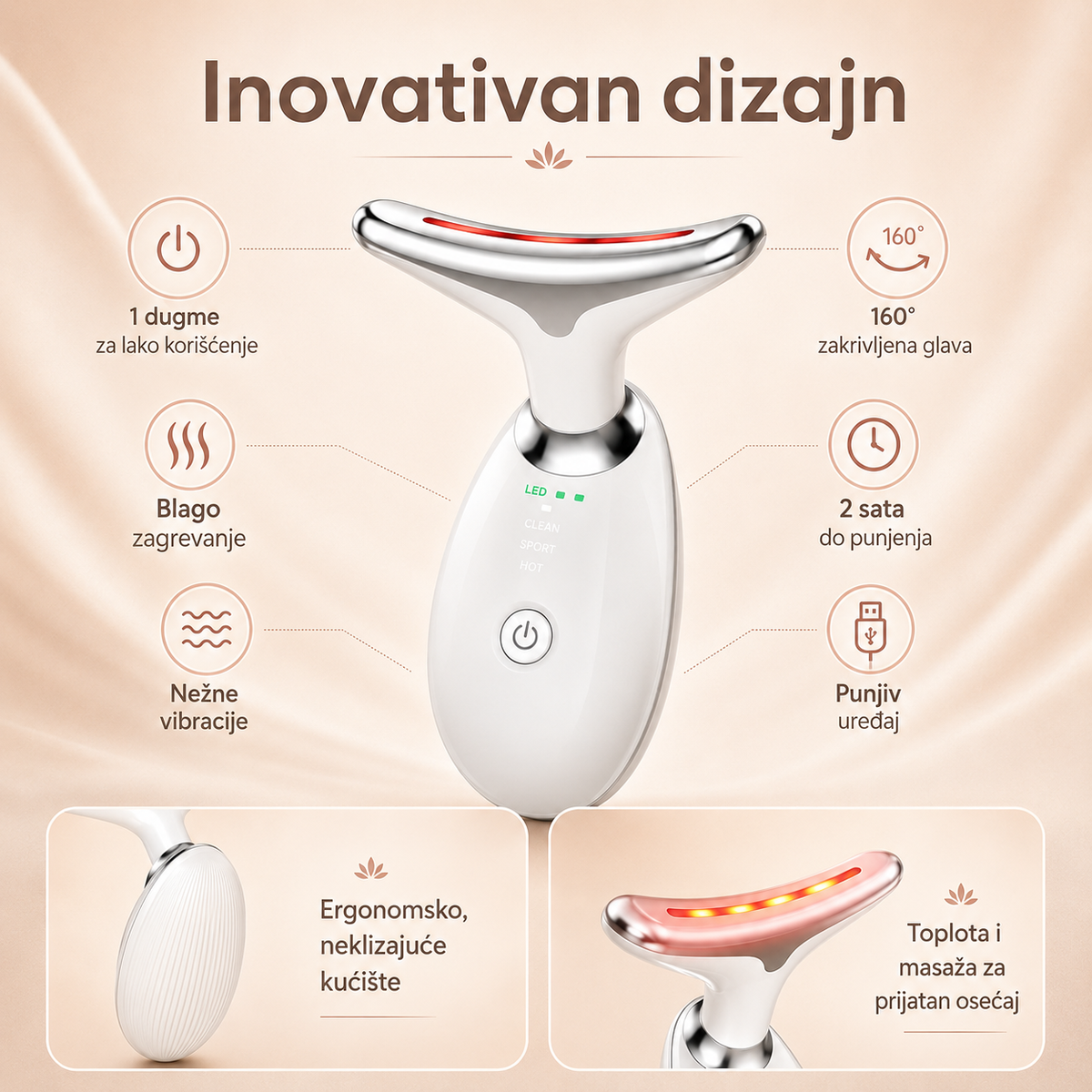 Elvora LED Masažer za Lice i Vrat